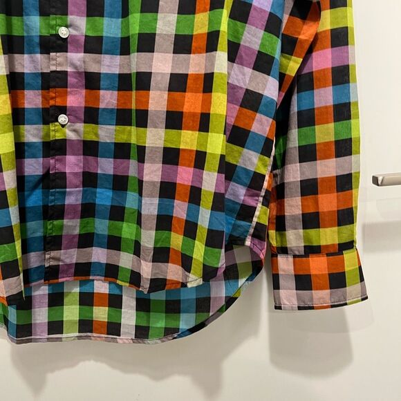 Double Rainbouu - PRIDE PLAID BLACK SUNDOWN SHIRT Sz Medium - Multi - Picture 6 of 8